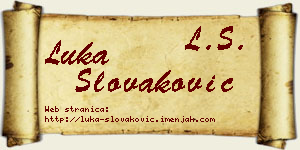 Luka Slovaković vizit kartica